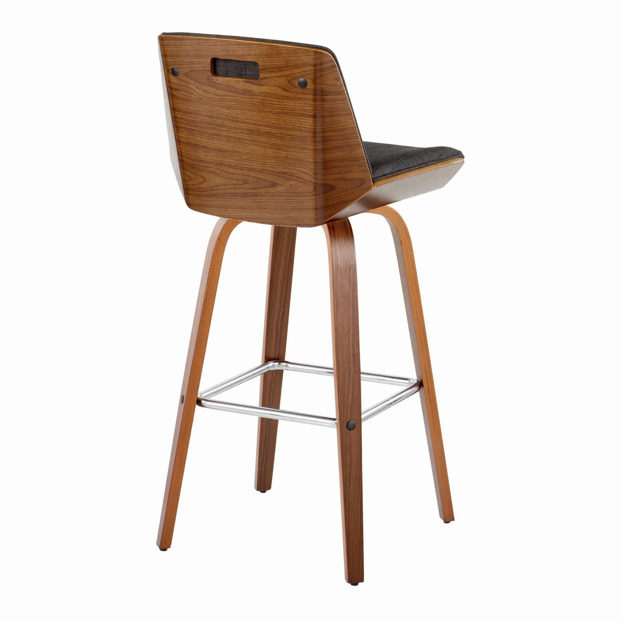 Corazza - Mid Century Modern Fixed Height Barstool With Swivel With Square Footrest (Set of 2) - Furniture Home Direct
