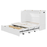 Murphy Bed With Drawer And A Set Of Sockets & USB Ports, Pulley Structure Design - Furniture Home Direct