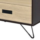 Melkree - Nightstand With Drawer - Oak / Black - Furniture Home Direct