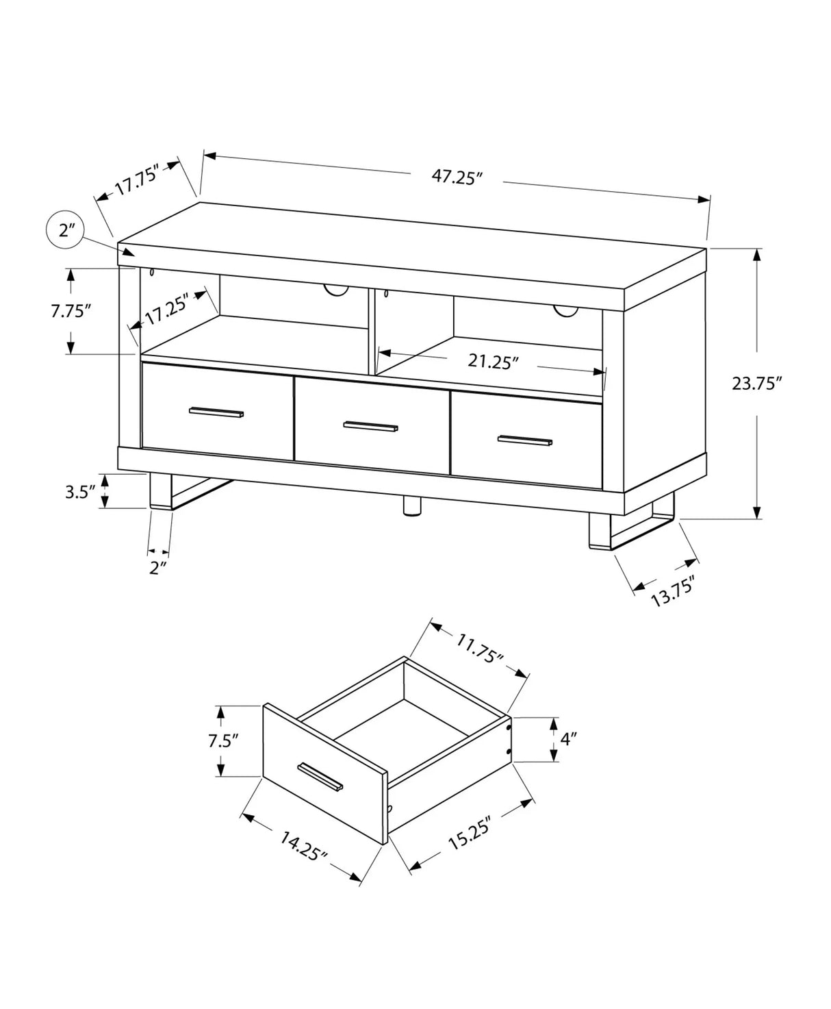 TV Stand Console Media Entertainment Center Storage Cabinet For Living Room - Taupe - Furniture Home Direct