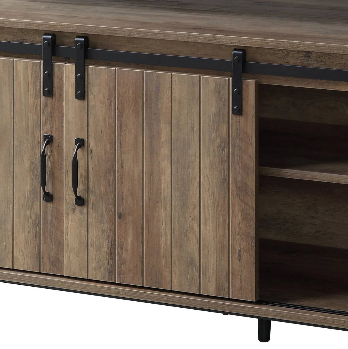 Rashawn - Rustic TV Stand - Oak - Furniture Home Direct