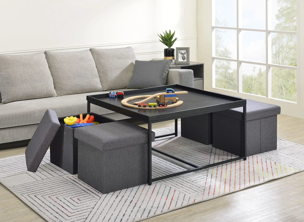 Vinny - Wood Grain Coffee Table Set With Raised Edges - Furniture Home Direct