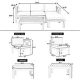 Outdoor 5-Piece Sectional With Cushions and Coffee Table - Furniture Home Direct
