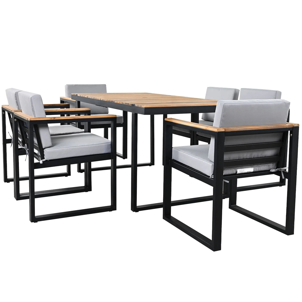 7 Pieces Outdoor Dining Set Patio Dining Table And Chair Set With And Removable Cushions For Patio - Furniture Home Direct