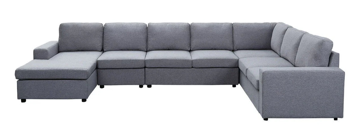 Tifton - Linen 7 Seat Reversible Modular Sectional Sofa Chaise - Furniture Home Direct