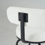 Counter Height Bar Stool Swivel Fabric Upholstery White - Furniture Home Direct