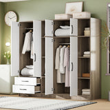 6 Door Wardrobe With Shelves And Drawers - Furniture Home Direct