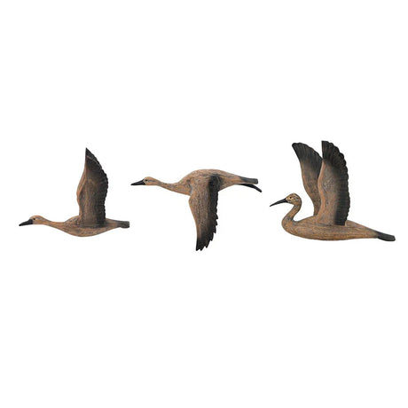 Reeds Migrating Bird Wall Decor, Home Decor For Living Room Dining Room Office Bedroom (Set of 3) - Brown - Furniture Home Direct