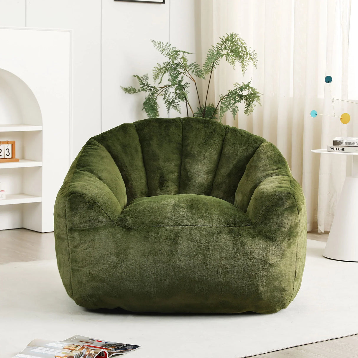 Beanbag Chair, Beanbag Sofa Chair With Armrests Stuffed High Density Foam - Furniture Home Direct