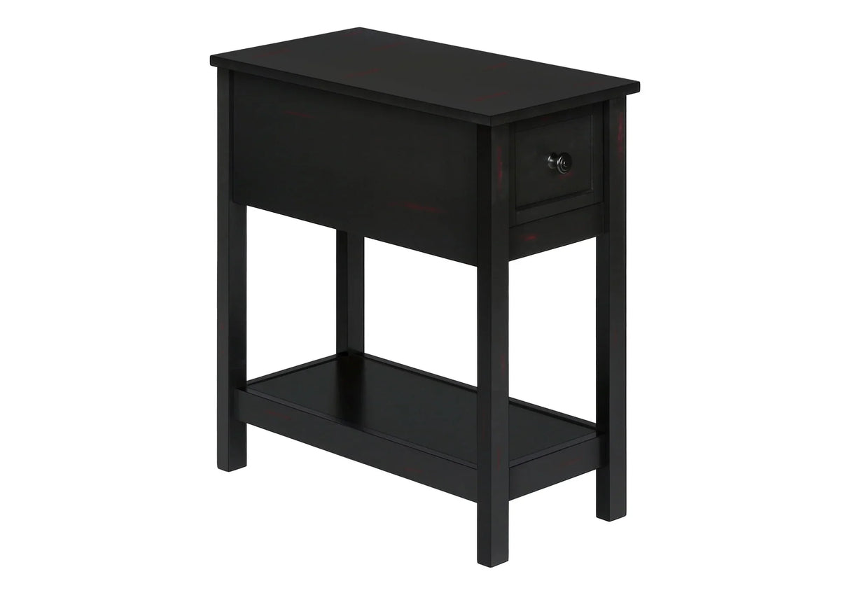 Accent End Table, 2 Tier, Narrow, Lamp, Storage Drawer, Charming Design - Furniture Home Direct