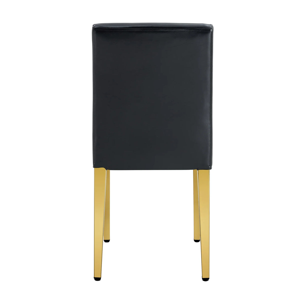 Dining Chairs Four Modern PU Leather Gold Legs Black - Furniture Home Direct