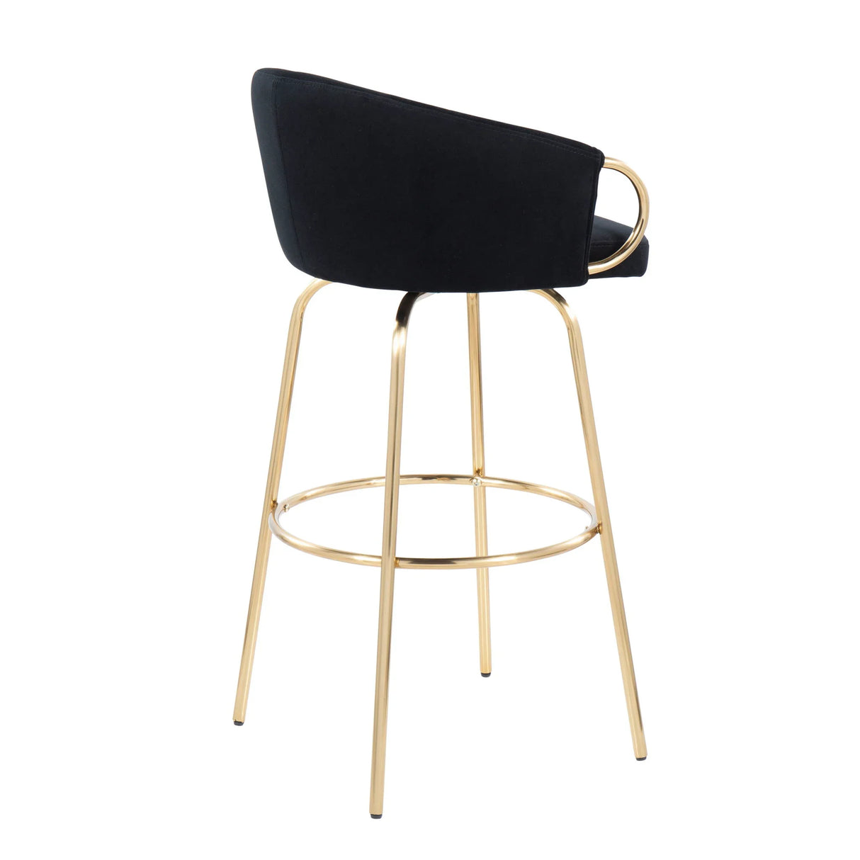 Claire - Contemporary / Glam Fixed Height Bar Stool (Set of 2) Round Footrest (Set of 2) - Furniture Home Direct