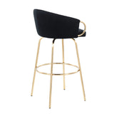 Claire - Contemporary / Glam Fixed Height Bar Stool (Set of 2) Round Footrest (Set of 2) - Furniture Home Direct