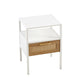 Rattan End Table With Drawer, Modern Nightstand, Metal Legs, Side Table For Living Room, Bedroom - Furniture Home Direct