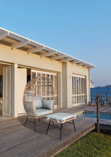 Outdoor Wicker Egg Chair And Footstool - Furniture Home Direct