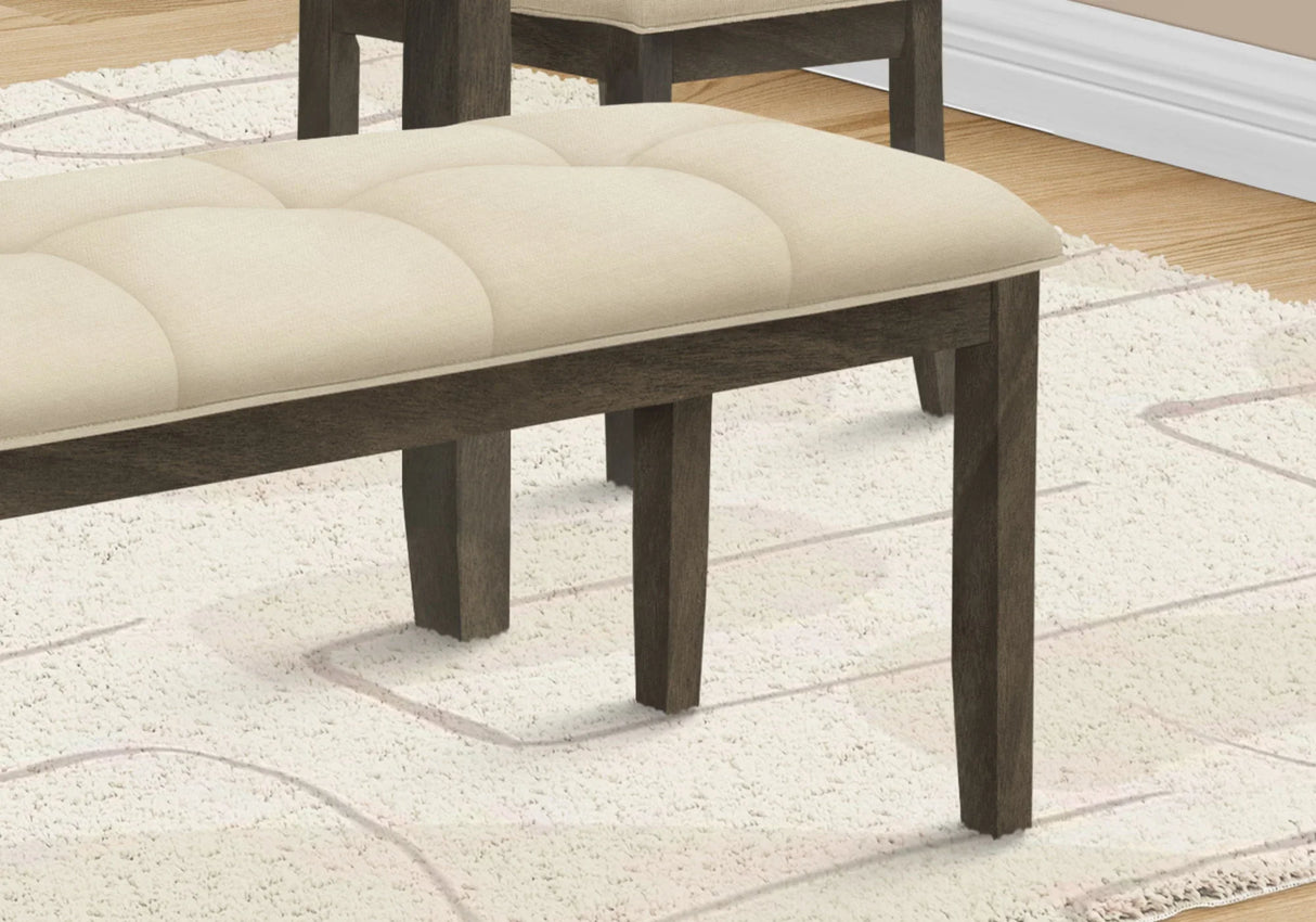 Bench, Rectangular, Hallway, Upholstered, Transitional - Cream - Furniture Home Direct