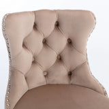Bar Stool Set Swivel Tufted Velvet Chrome Base Khaki - Furniture Home Direct