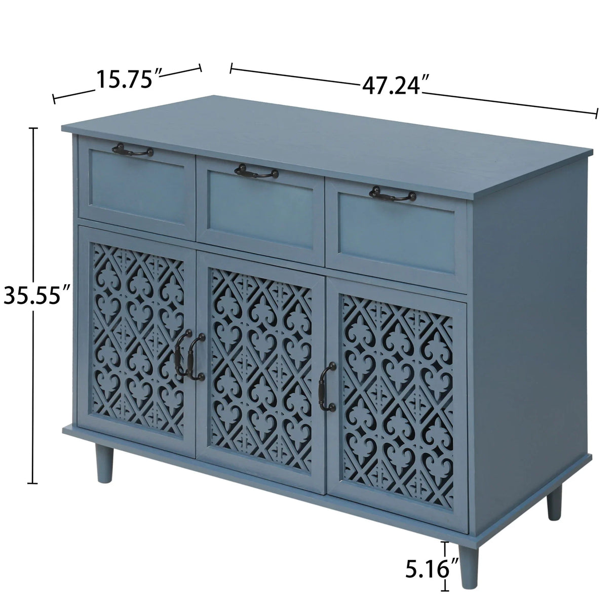 3 Door 3 Drawer Elegant Cabinet - Furniture Home Direct