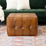 Benjiro - Square Ottoman - Tan - Furniture Home Direct