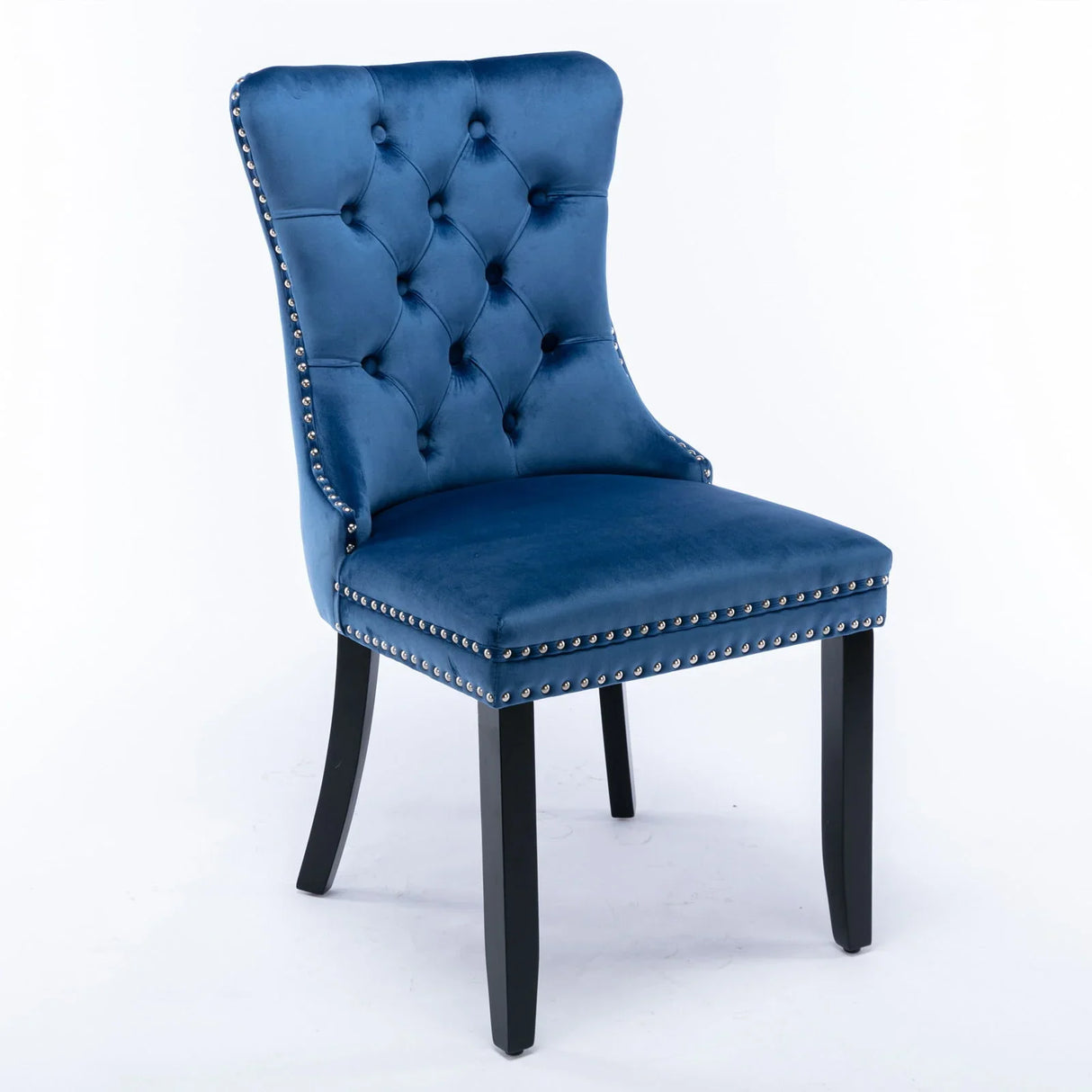 Nikki - Modern, High-End Tufted Solid Wood Contemporary Velvet Upholstered Dining Chair With Wood Legs Nailhead Trim (Set of 2) - Furniture Home Direct
