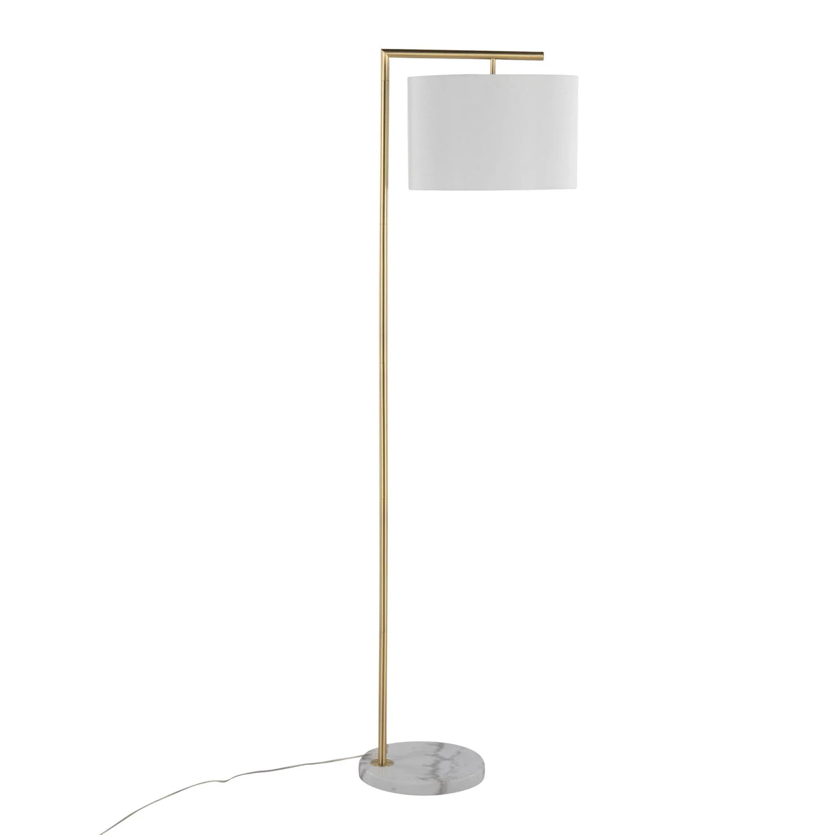 Fran - Contemporary Floor Lamp - Gold / White - Furniture Home Direct