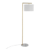 Fran - Contemporary Floor Lamp - Gold / White - Furniture Home Direct