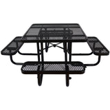 Square Outdoor Steel Picnic Table, With Umbrella Pole - Furniture Home Direct