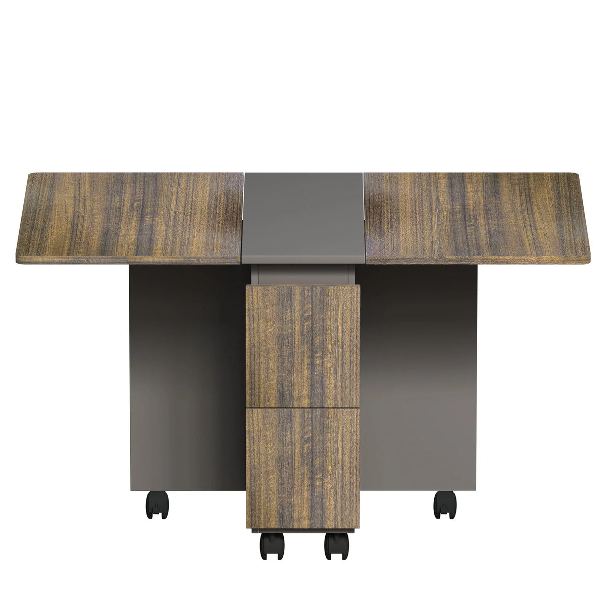 Contemporary 5 Piece Folding Extendable Dining Table Set With Chairs For 4 - Brown - Furniture Home Direct