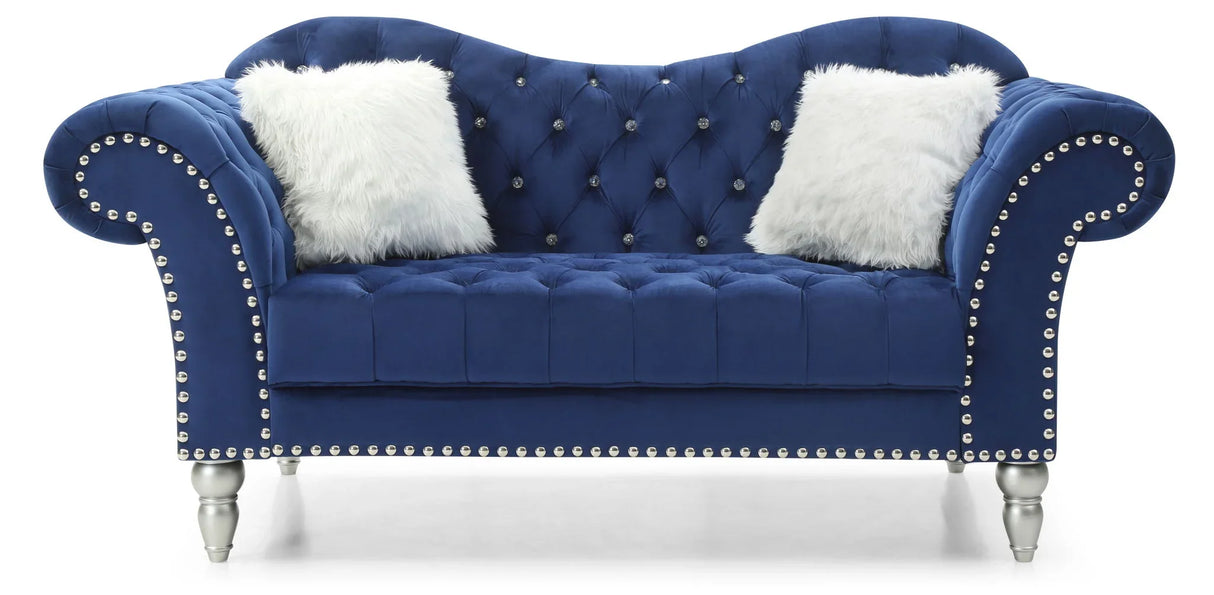 Elegant Round Arm Loveseat - Furniture Home Direct