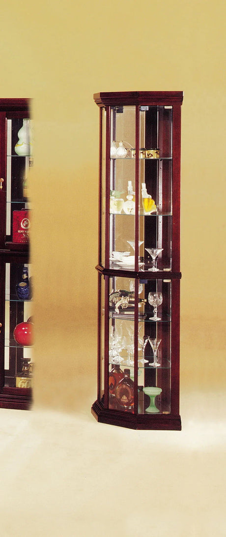 Huxley - Curio Cabinet (Corner) - Cherry - Furniture Home Direct