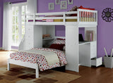 Freya - Twin Loft Bed With Storage (Not Including The Bottom Twin Bed) - White - Furniture Home Direct
