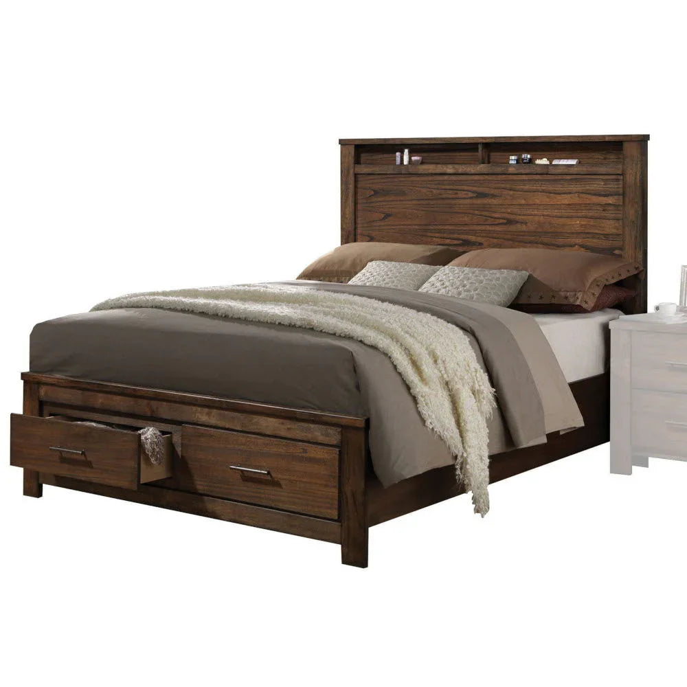 Merrilee - Eastern King Bed With Storage - Oak - Furniture Home Direct