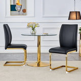 Luxurious And Minimalist Chair Covers, 2 High Elasticity Dining Chairs Arched Legs - Black / Gold - Furniture Home Direct