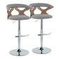 Gardenia - Contemporary Adjustable Barstool With Swivel / Rounded T Footrest (Set of 2) - Furniture Home Direct