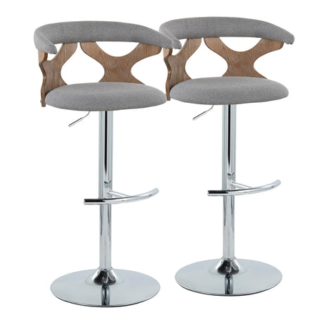 Gardenia - Contemporary Adjustable Barstool With Swivel / Rounded T Footrest (Set of 2) - Furniture Home Direct