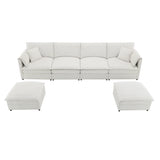 Sectional Sofa Chenille L Shaped Living Room Comfort Cream - Furniture Home Direct