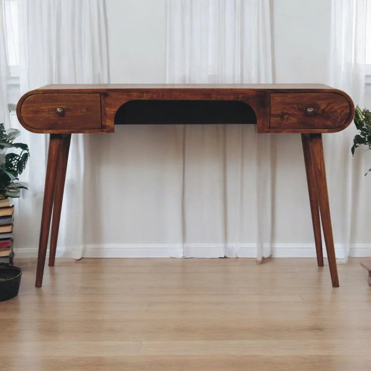 London - Arch Writing Desk - Dark Brown - Furniture Home Direct