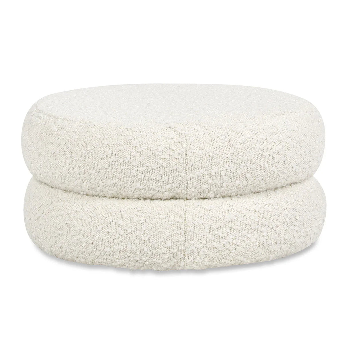 Homary - Floor Cushion Footrest Ottoman - Ivory White - Furniture Home Direct
