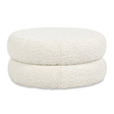 Homary - Floor Cushion Footrest Ottoman - Ivory White - Furniture Home Direct