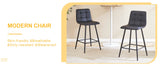 Counter Stool Set Faux Leather Tufted Cushions Black - Furniture Home Direct