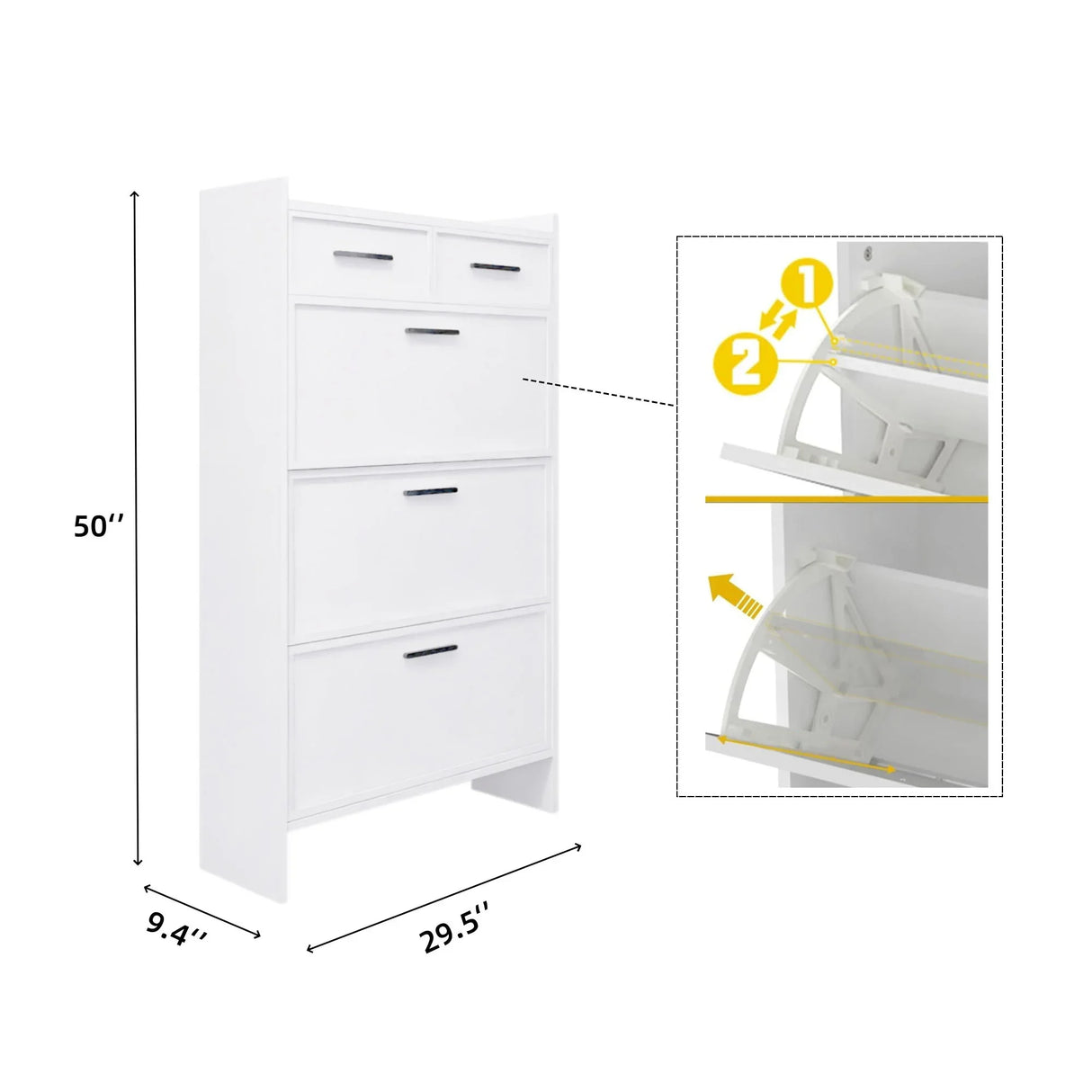 3 Doors Shoe Cabinet With 2 Drawers - Furniture Home Direct