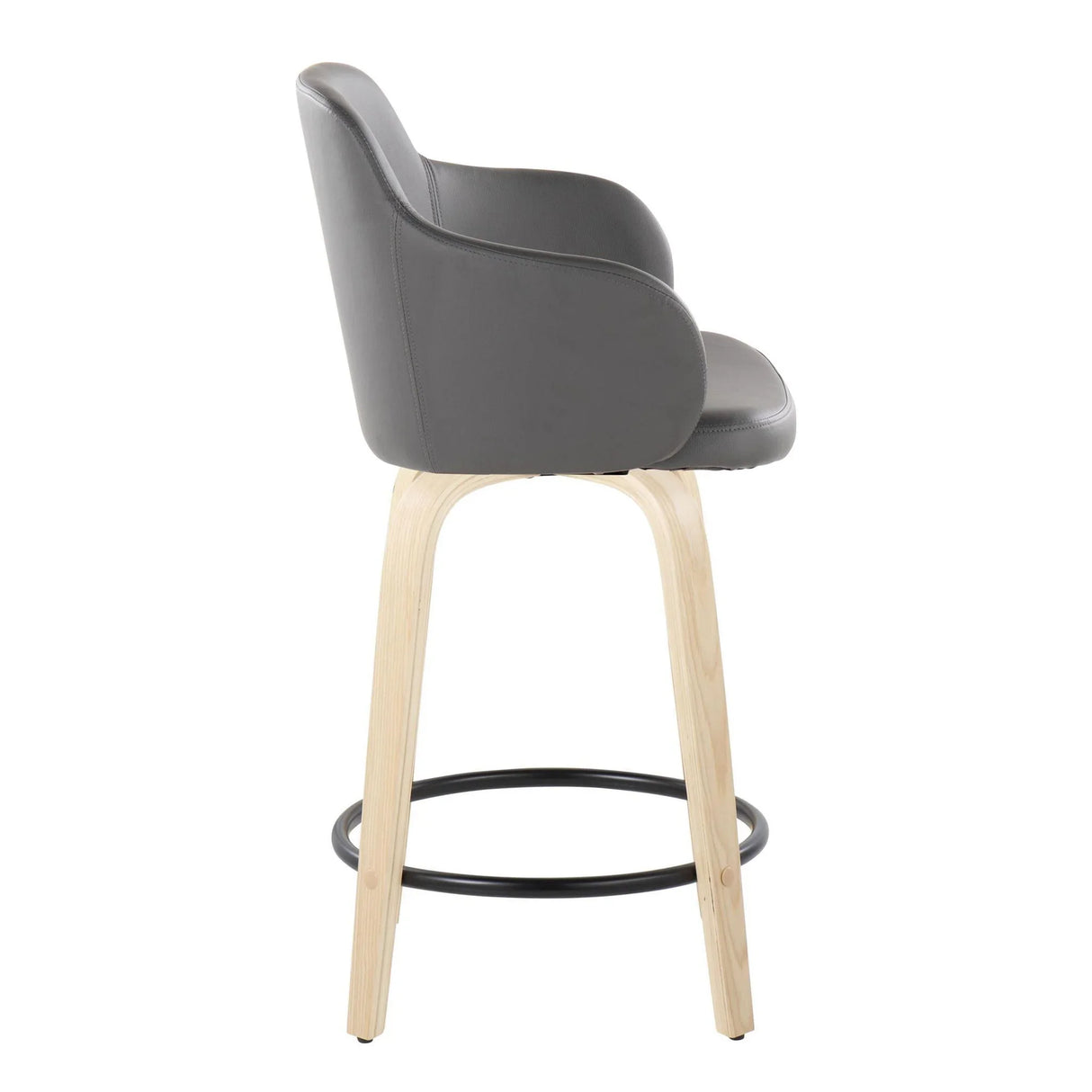 Boyne - Contemporary Fixed Height Counter Stool With Swivel (Set of 2) Round Footrest - Furniture Home Direct