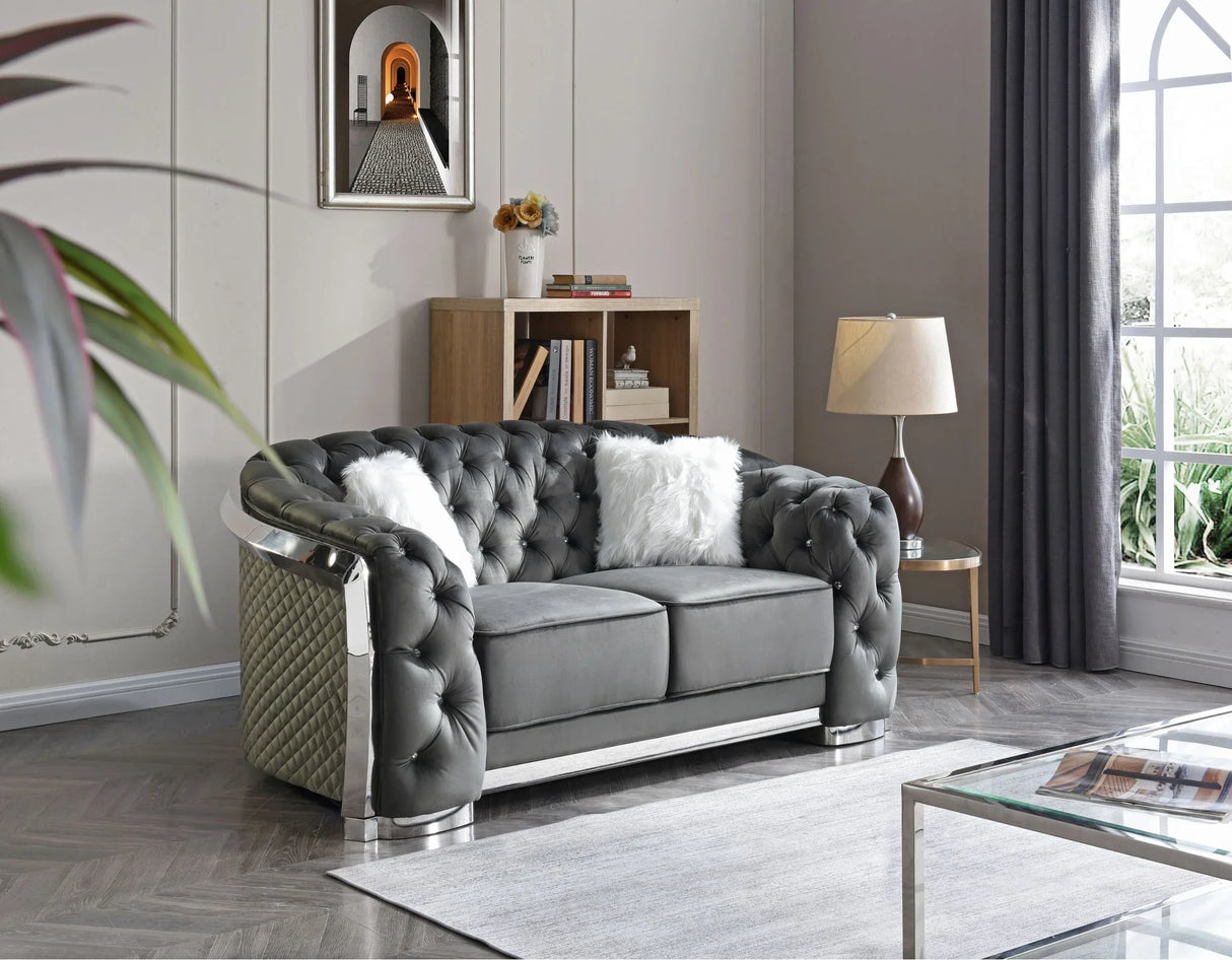 Loveseat With Flared Arms - Furniture Home Direct