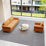 2 Piece living Room Set with Sofa and Chair, Orange Velvet - Furniture Home Direct