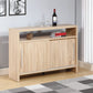 Sideboard Buffet Entry Cabinet Sliding Doors Metal Bar Handles Four Shelves - Furniture Home Direct