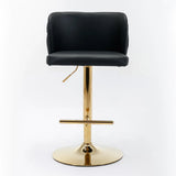 Counter Height Bar Stools Tufted PU Leather Swivel Black - Furniture Home Direct