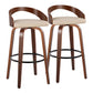 Grotto - Mid Century Modern Fixed Height Barstool & Swivel With Round Footrest (Set of 2) - Furniture Home Direct