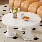 Round Petal Shaped Coffee Table With 3 Thick Legs - Furniture Home Direct