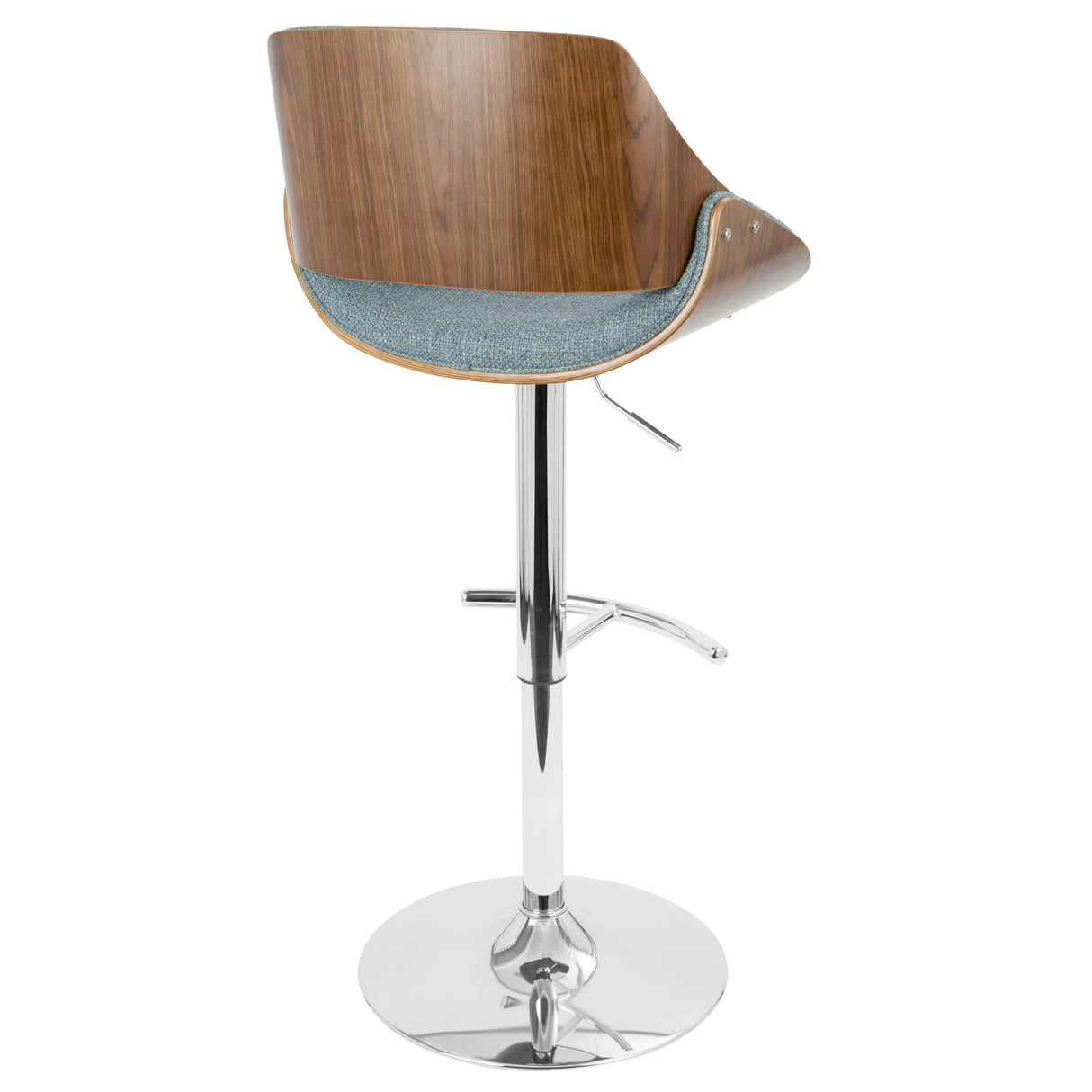 Fabrizzi - Mid Century Modern Adjustable Barstool With Swivel With Rounded T Footrest (Set of 3) - Furniture Home Direct
