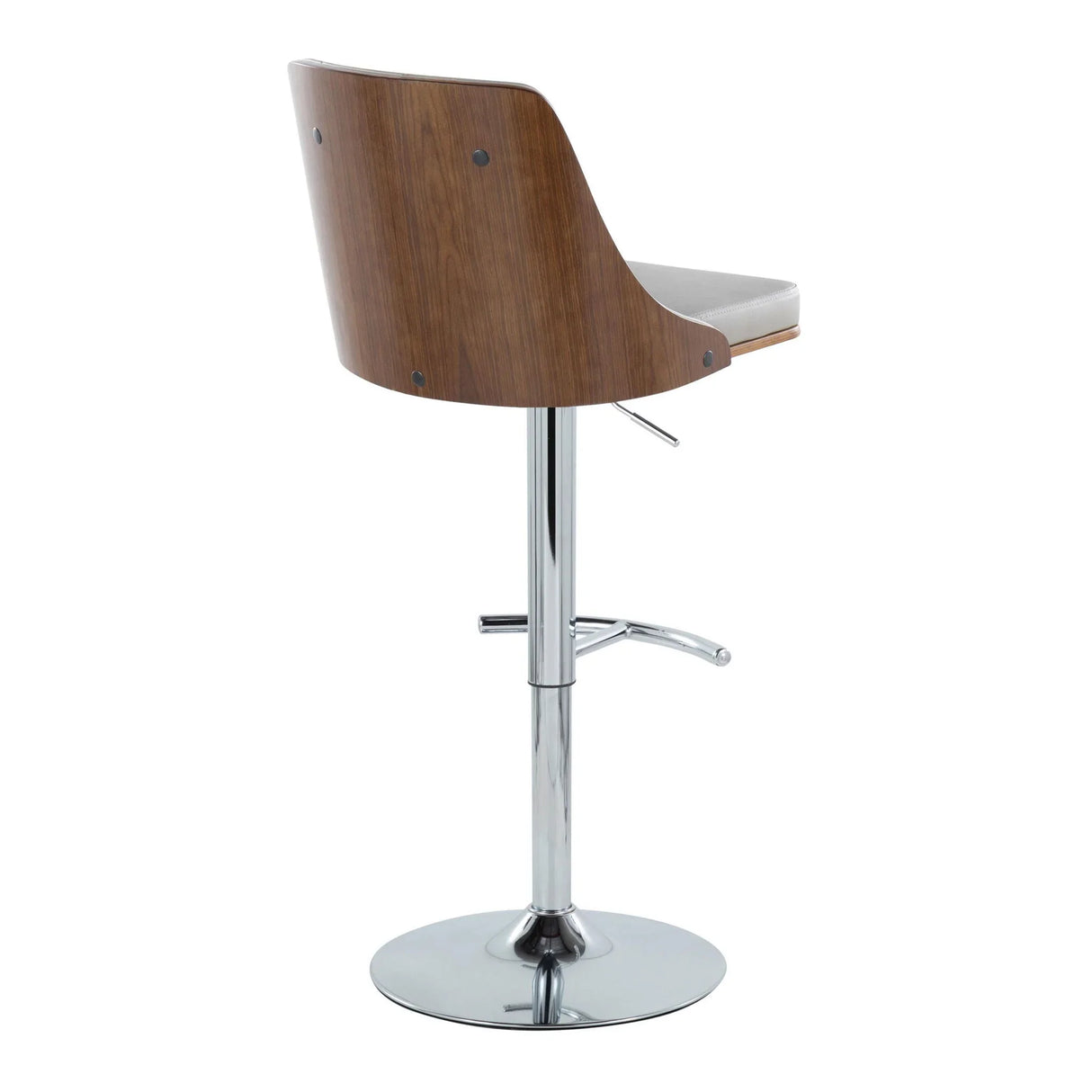 Gianna - Mid Century Modern Adjustable Barstool With Swivel With Rounded T Footrest (Set of 2) - Furniture Home Direct